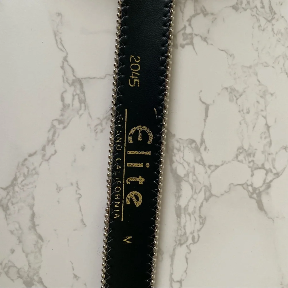 Vintage Elite | Blue Woven Fabric Tapestry Belt - Picture 6 of 11